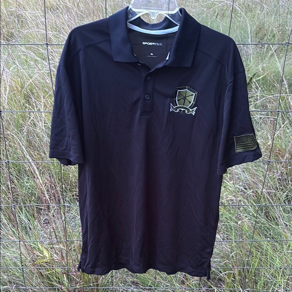 XL Green Ops Black Polo Shirt